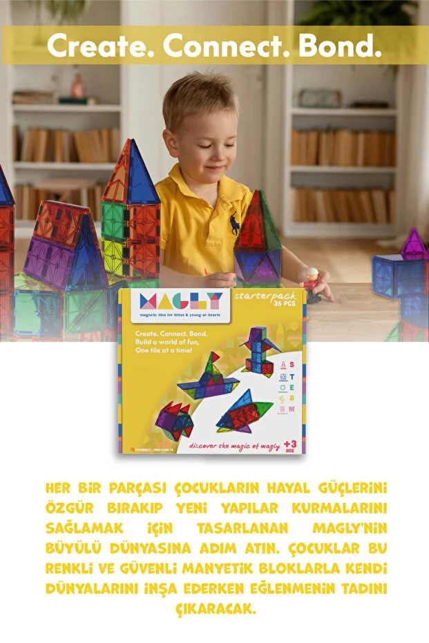 Manyetik Yapı Blokları – Çocuklar Için Renkli 3 Boyutlu 36 Parça Manyetik Karo Oyun Seti Manyetik Yapı Blokları – Çocuklar Için Renkli 3 Boyutlu 36 Parça Manyetik Karo Oyun Seti